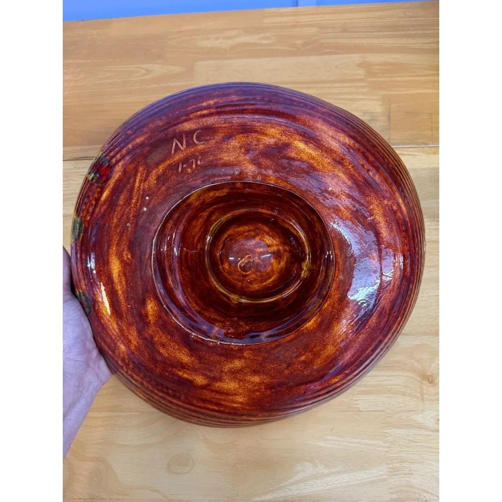 Vintage Ceramic Glazed Sombrero Hat Chip‎ & Dip Platter Bowl